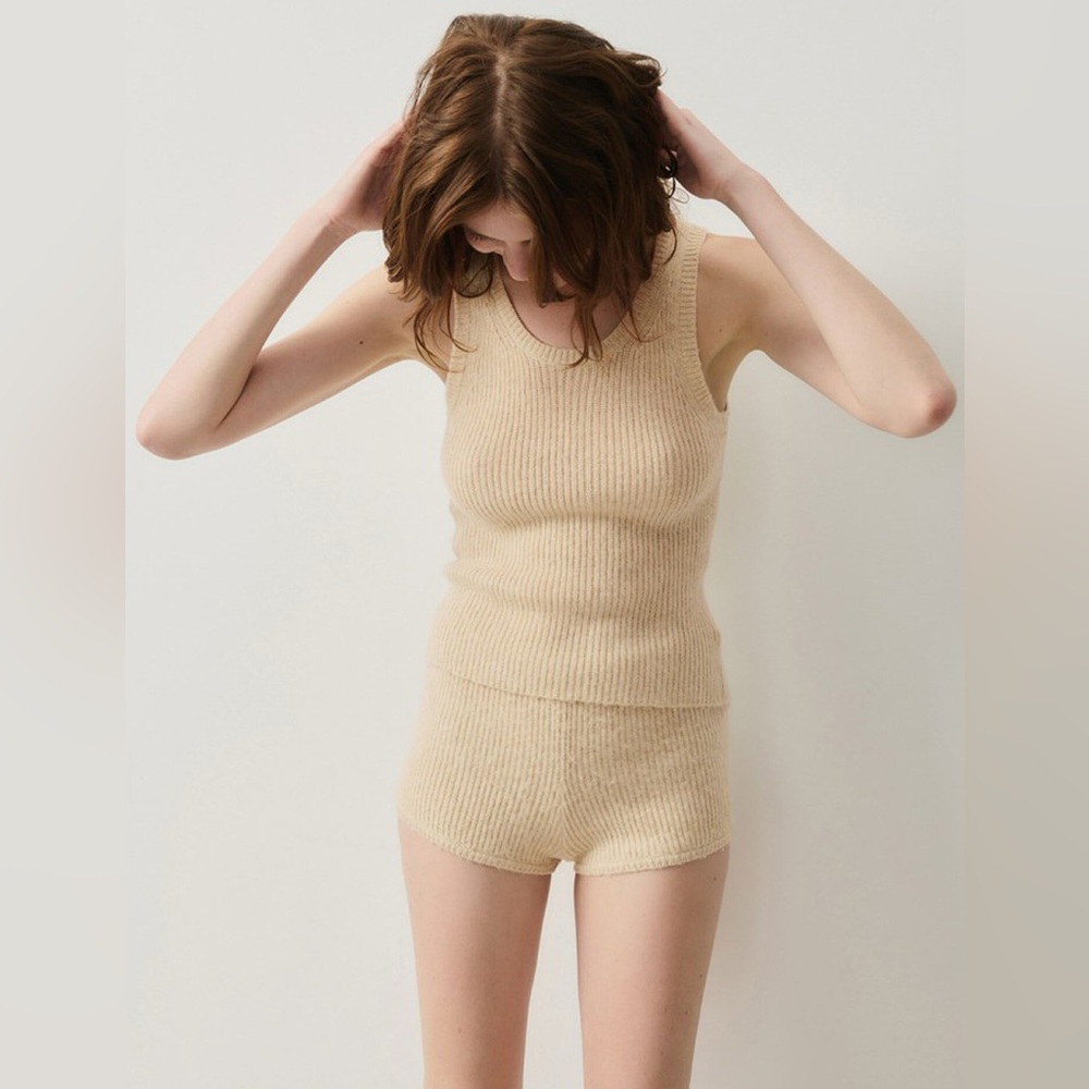 American Vintage Brand NWT NEW FALYDAY Knit Sweater Tank Top China Biscuit